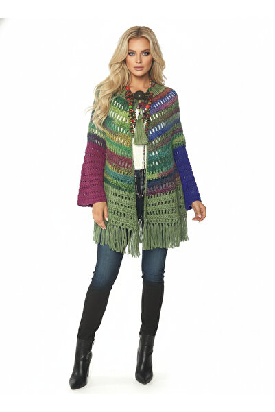 drt tasarım سترة نسائية شتوية مزينة بشراشيب على طراز بوهو