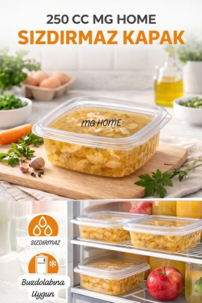 VENON ⭐ 10 Adet 250 Cc Sızdırmaz Kap Şeffaf Buzdolabı Saklama Kabı Et Suyu Dü...