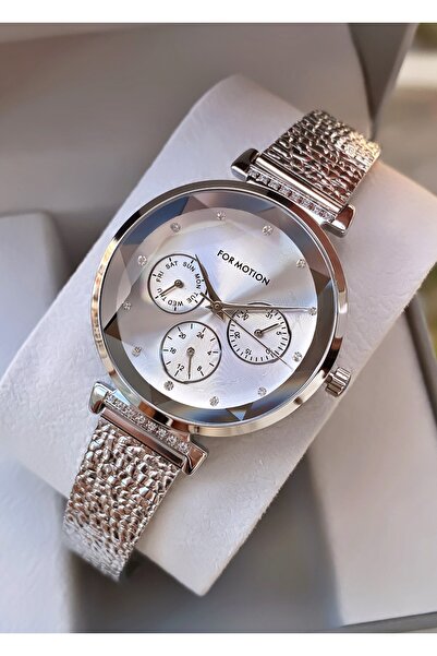 Ferrucci Marka Gümüş Renk Çelik Kordon 2 Yıl Garantili Kadın Kol Saati - Bileklik Hediyeli