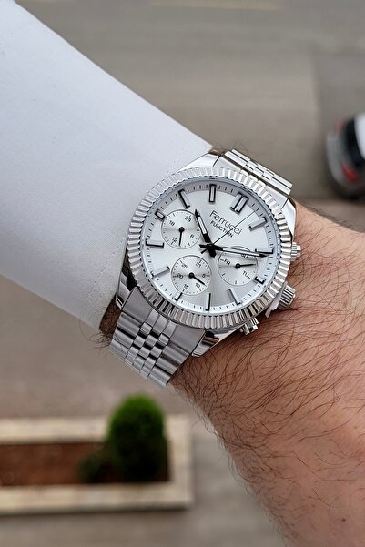 Ferrucci Silver Renk 24 Ay Garantili 40 Mm Göstergeleri Aktif Erkek Kol Saati