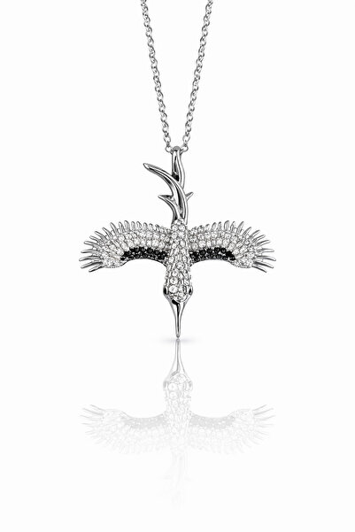 HOUSEKİ Steel Stone Inlaid Phoenix Pendant