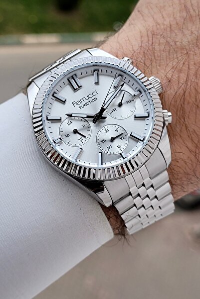 Ferrucci 40 mm Functional Men's Wristwatch with Gray Color Adjustable Cord