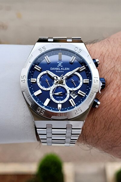 Daniel Klein Kadranı Lacivert Kordonu Metalik Renk 2 Yıl Garantili 44 mm Göst...