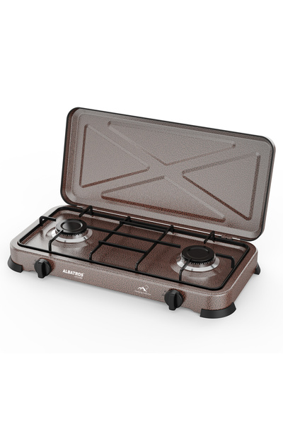 ALBATROS Plita pe gaz APG21BR, 2 arzatoare, Putere 4.4 kW(2×2.2 kW)