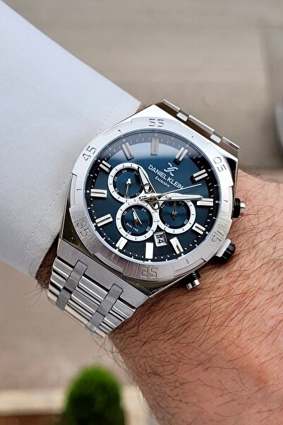 Daniel Klein Kadranı Mavi Kordonu Silver Renk 24 Ay Garantili 44 mm Göstergel...