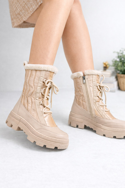 Firibu Waterproof Winter Women's Snow Boots Rain Boots Parachute Sole