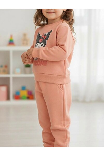 Akcan Kuromi Printed Salmon/Dried Rose Children's Tracksuit Set