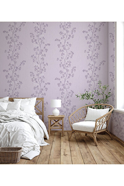 Ayzun Lila Çiçek Desen 16 M2 Duvar Kağıdı 771023