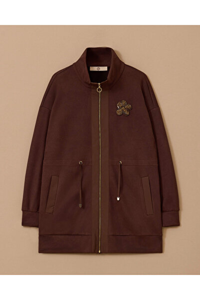 SCL Taş İşlemeli Fermuarlı Kap