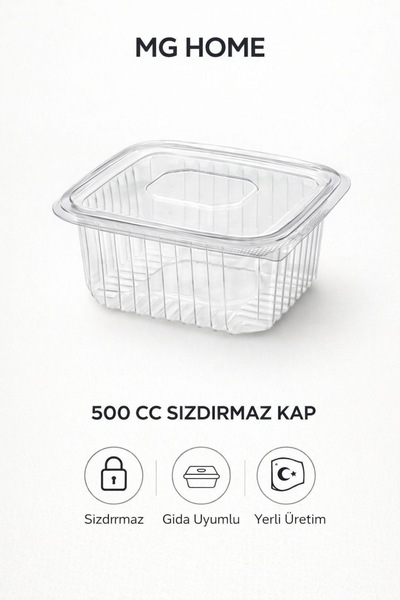 VENON ⭐ 100 Adet⭐500 GRAM DÜZ Sızdırmaz Kap Şeffaf Buzdolabı Saklama Kabı Et ...