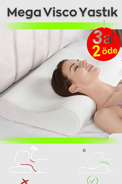 Viscomina Visco Ortopedik Yastık Boyun Fıtığı Boyun Ağrısı Destekli Lüks Yastık.