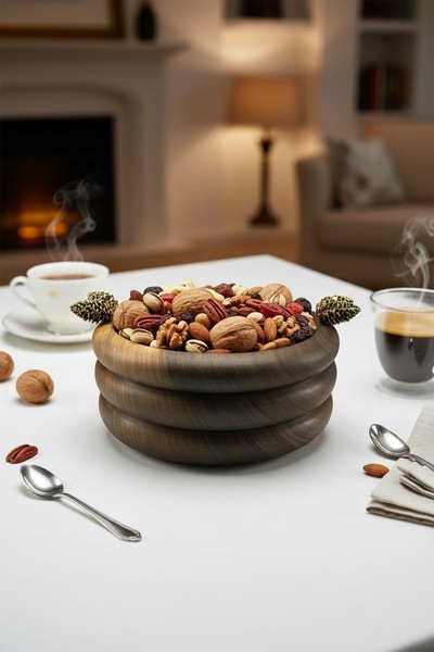 VERRA CONCEPT Conical Presentation Plate Oval Bowl Walnut Wood 16X7