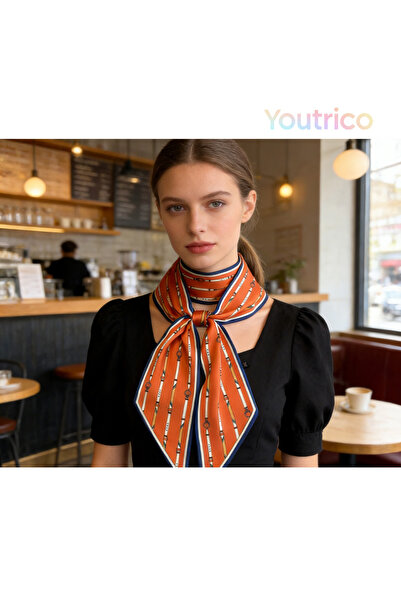 Youtrico وشاح حريري منقوش، عصابة رأس ورقبة مزدوجة الجوانب، أجواء الخريف والشتاء