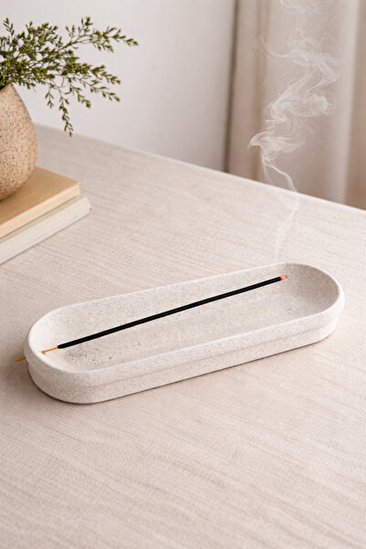 VEMİA Yatay Tütsülük Modern Şık Tütsü Standı Mermer Görünümlü Plastik