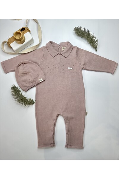 NİNOS ALEGRES KIZ %100 PAMUK TRİKO YAKALI BAKLAVA DESEN TULUM ŞAPKA LADY