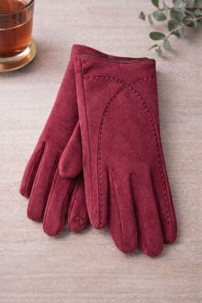 Axesoire 16048 Süet Bordo Eldiven