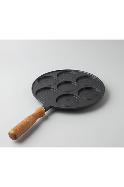 glashus Döküm Granit Pankek Tavası 28 cm – Yapışmaz Yüzey, Isıyı Eşit Dağıtan - Emoji Şekilli