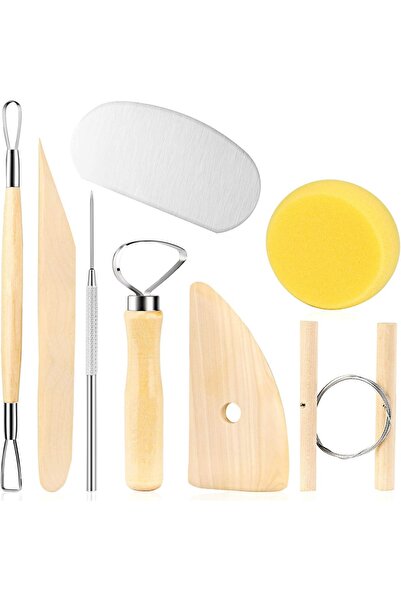Choice مجموعة أدوات تنظيف طين نحت الفخار من إيمازي، لون خشبي، 8 قطع، أدوات تق...