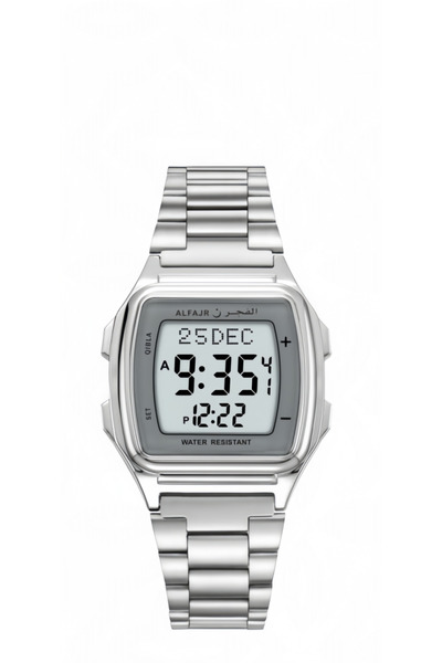 Al-Fajr Men's Water Resistant Stainless Steel Digital Watch
