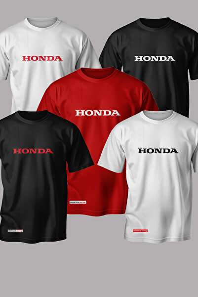BJACKS Motorsports Wear Σετ με 5 μπλουζάκια Honda Premium με στάμπα, Ειδικά γ...