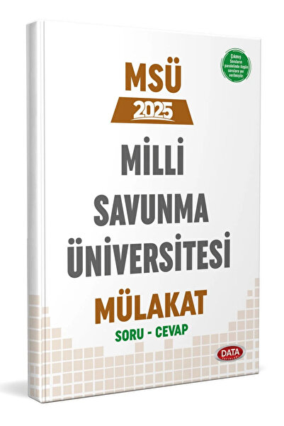 Data Yayınları Data 2025 Msü Milli Savunma Üniversitesi Mülakat Soru - Cevap