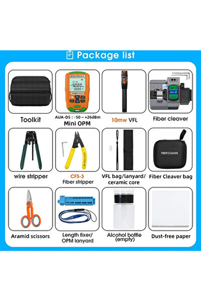 Choice مجموعة أدوات الألياف الضوئية FTTH بسرعة تتراوح من -50 إلى 26 أوم في ال...