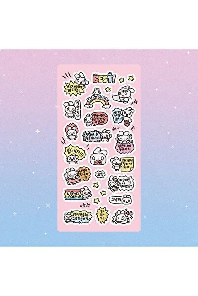 Choice 04 ملصقات كرتونية لطيفة برسومات ليزرية لأرانب وقطط كورية، مناسبة للكتا...