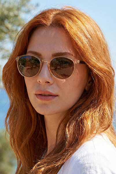 sun factory نظارات شمسية للجنسين باللون العسلي المستقطب UV400 1373 C2054 - TR...