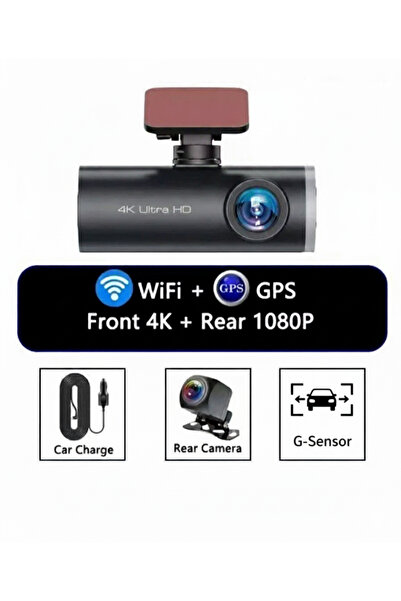 4K Araç Kamerası v36 170 Derece GPS + Wifi