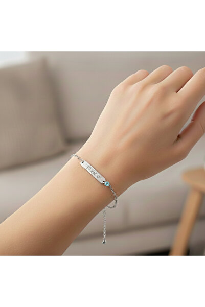 Soleildor Bebek Bar İsim Gümüş Bileklik