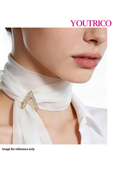 Youtrico وشاح حريري جديد على شكل حرف V مرصع بأحجار الراين - إكسسوار أنيق ومتأ...