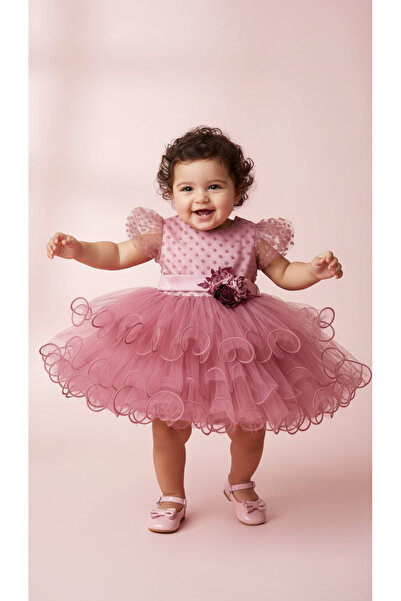 Jolanda KABARIK ETEKLİ PUANTİYELİ KIZ ÇOCUK ELBİSE