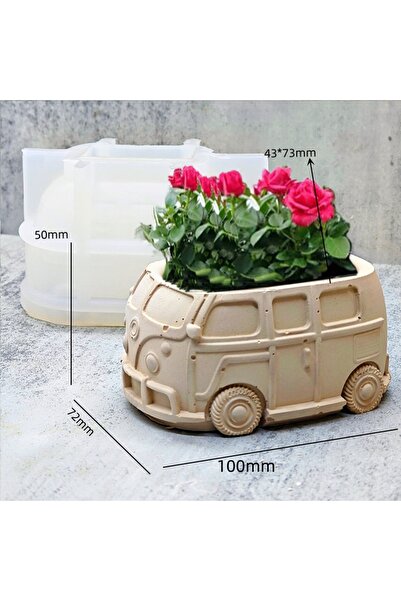 Choice قالب ثلاثي الأبعاد لوعاء زهور على شكل سيارة، مصنوع من الراتنج والسيليك...