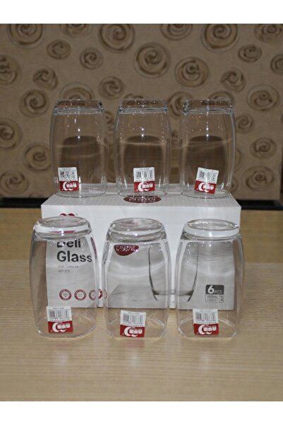 WDA أكواب شرب زجاجية، مجموعة من 6 قطع، شفافة