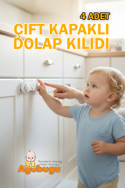 AGUBUGU BABY - Λευκή Κλειδαριά Ντουλάπας - 4 Τεμάχια
