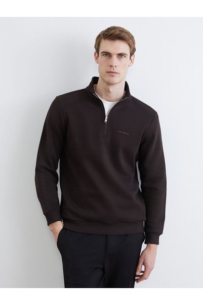 LC Waikiki SOUTHBLUE Brown 3-Ply Brushed Inside Standard & Regular Men's Swea...