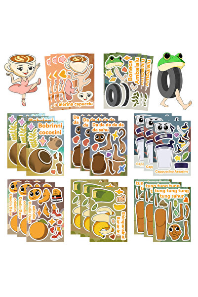 Choice 32 ورقة 8/32 ورقة تونغ تونغ ساهور حيوانات إيطالية تصنع وجهًا، أحجية تر...