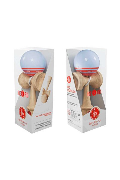 Kendama Europe RECORD PLUS STICKY CLEAR gri dungi rosii base cup cupe mari set ata cadou 18, 5 cm