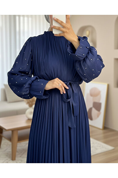 HİJABAYA Βραδινό φόρεμα από σιφόν Janjan με Ζώνη τεμάχια, με καρφίτσα τριαντά...