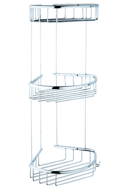 Evistro Paslanmaz Banyo Köşe Rafı Duvara Monte