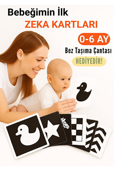 lnly Bebeğimin İlk Zeka Kartları | 0-6 Ay Bebekler İçin Siyah Beyaz Kontrast ...