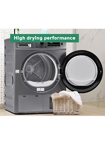 Midea مجفف ملابس مكثف سعة 8 كجم مع شاشة رقمية، أبيض، سعة 8 كجم، رقم الموديل MDG80CS