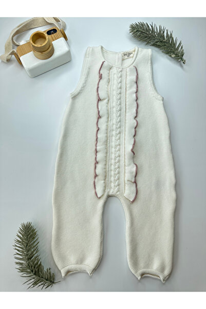 NİNOS ALEGRES KIZ %100 PAMUK FIRFIRLI SLOPET EKRU