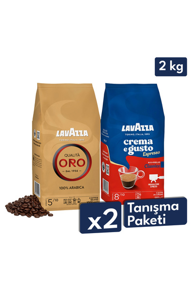 LavAzza Qualita Oro, Cream E Gusto Çekirdek Kahve 1 Kg | 2'li Tanışma Paketi