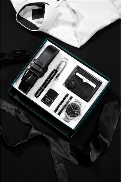 wesscollection Erkek Kol Saati Çakmak Kemer Cüzdan Tesbih ve Bileklik Seti