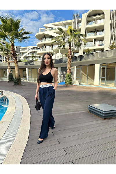 Fast Perry PALAZZO LACİVERT PANTOLON