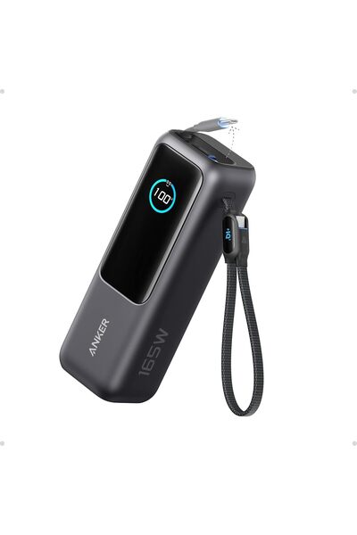 Anker Soundcore شاحن أنكر المحمول فائق السرعة بسعة 25000 مللي أمبير وقوة 165 واط، مناسب لأجهزة الكمبيوتر المحمولة المزدوجة، شحن سريع