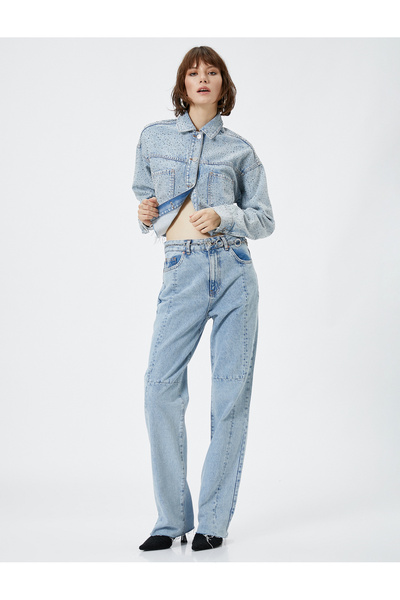 Koton Blugi cu talie înaltă cu picioare drepte - Nora Jean