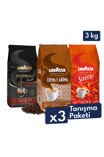 LavAzza Suerte + Crema E Aramo + Espresso Barista Gran Crema Çekirdek Kahve (...