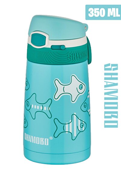 Shamobo ترمس ستانلس ستيل للأطفال 350 مل مع مصاصة خالي من مادة BPA 9 ألوان